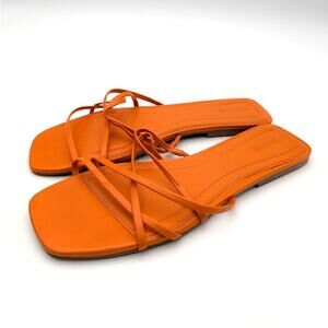Open Edit Korva Slide Sandal Open Toe Women's Orange Zest Size US10M EU40.5